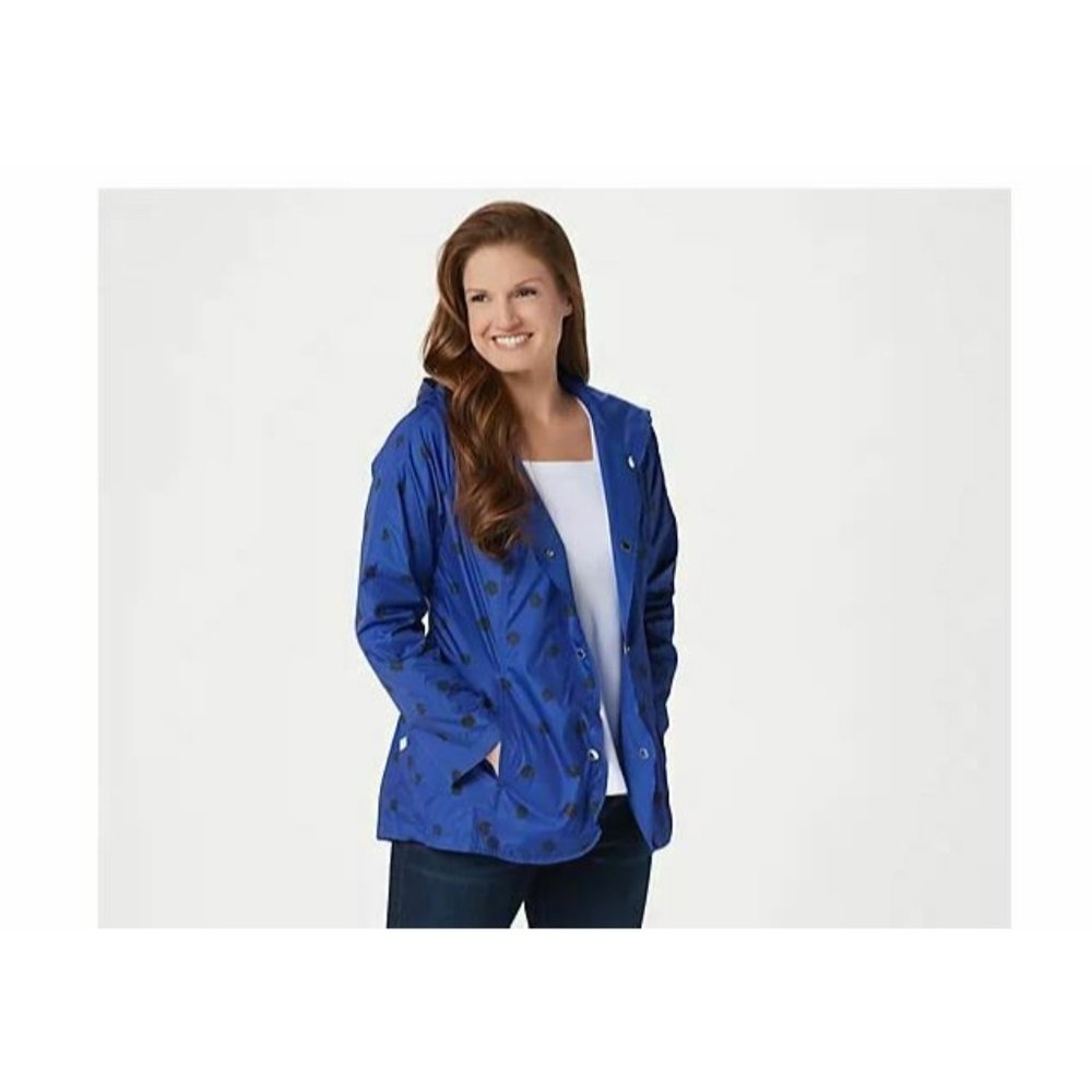 Isaac Mizrahi Live! Reversible Solid to Dot Rainco